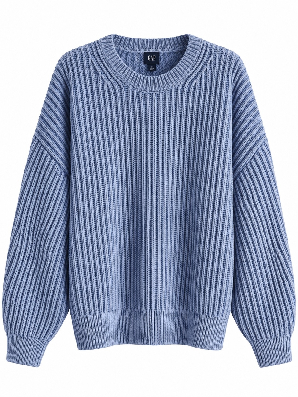 GAP Denim Blue Ribbed Crewneck Sweater Size XXL